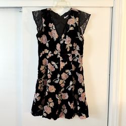 Nanette Lepore Velvet Floral Mini Dress