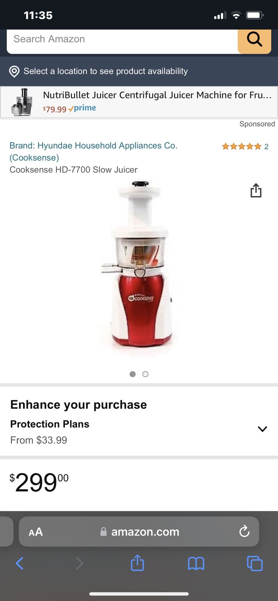 Cooksense HD Slow Juicer