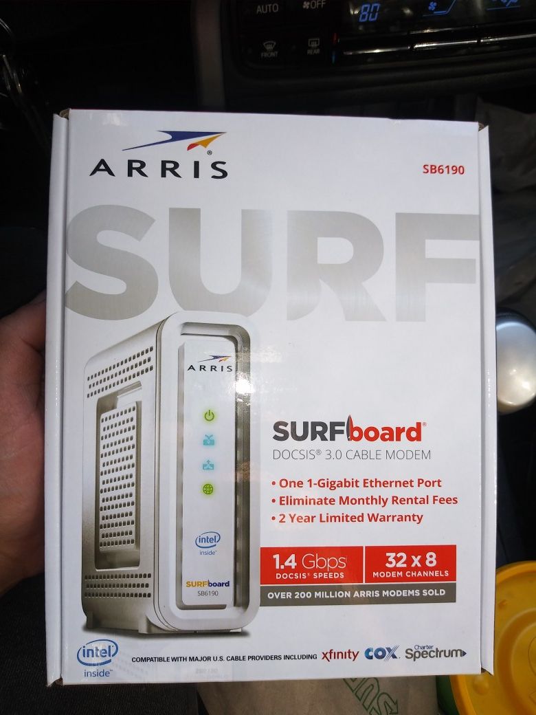 ARRIS SURFboard SB6190 DOCSIS 3.0 Cable Modem, Approved for Cox, Spectrum, Xfinity & others BRAND NEW SEALED!