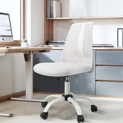 Brand New Home Office Desk Chairs Armless Computer Chair with Wheels Adjustable Chair No Arms Ergonomic Task Rolling 360° Swivel and Sturdy Metal Legs