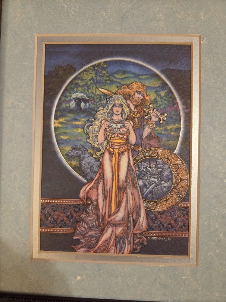 The Cup Of Magic Vintage Wall Painting Signed 