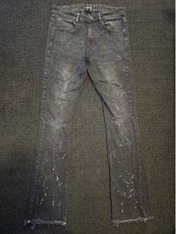 Black Stacked Flared Jeans