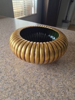 MCM Anthony Freeman McFarlin Pottery Planter vintage gold signed
