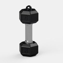 Tiny dumbbell keychain