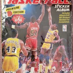 NBA '90-'91 Panini Basketball sticker book