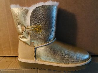 UGG K Bailey Button Boots - Metallic Gold