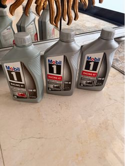 New Sealed Mobil 1 Racing 4T Full Synthetic 10W-40 (3 Bottles)