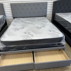 Queen Size Bed Frame With Storage And Mattress Included $399 Only 