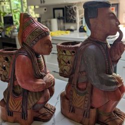 Thailand Wooden Tribal Couple 