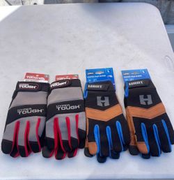 HART Leather Palm Work Gloves, 5-Finger Touchscreen