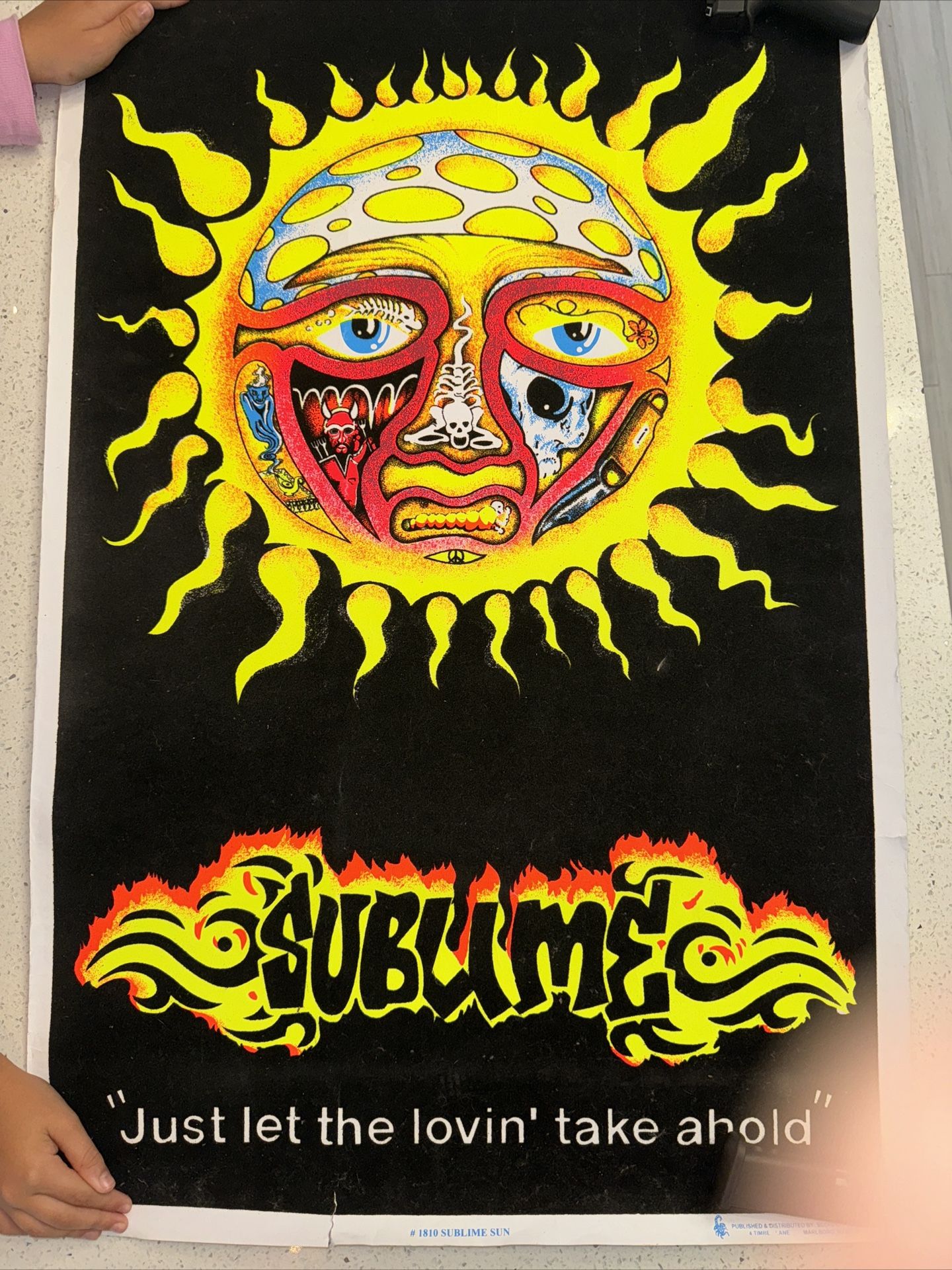VINTAGE BLACKLIGHT POSTER #1810 Sublime Sun 2002 Just Let The Lovin' Take Ahold