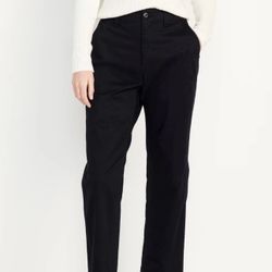 Old Navy Women's High-Waisted OGC Chino Tapered Straight Pants Black Sz L PETITE