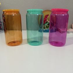 Color Drinking Glass Cans