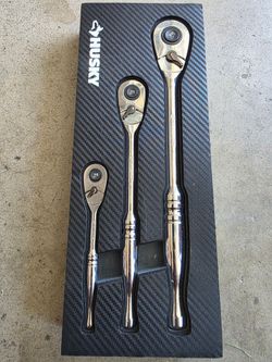 New 3 set pro series Husky Ratchets socket Wrenches 1/4 3/8 1/2