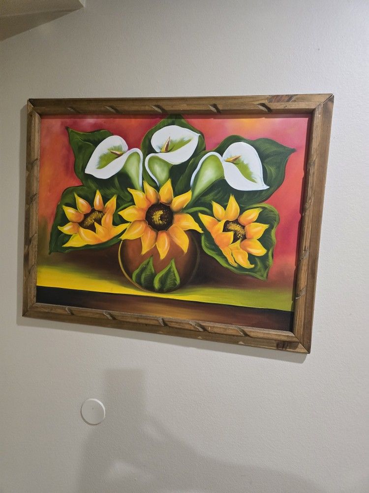 💥💯Hand painted Mecican Art/Cuadro Rustico (Reseda ca 91335)