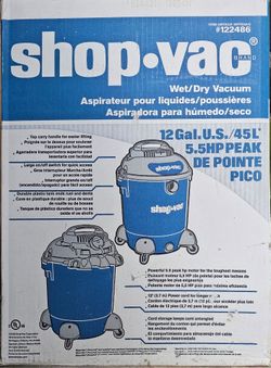 New in Box – Shop-Vac 12 Gallon Wet/Dry Vacuum (5.5 Peak HP)