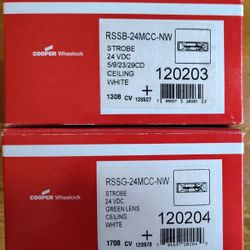 2 Cooper Wheelock Strobe Lights / Blue Lens and Green Lens 