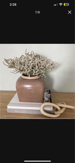 2 New Threshold Studio McGee Modern Brown Ceramic Vases