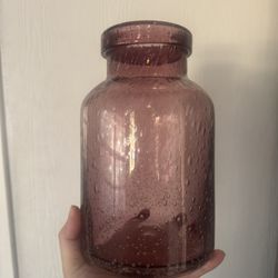 Vintage Purple Amethyst Bubble Large 9” Tall Glass Vase Hand Blown Cut Bottom   This vintage glass vase is a beautiful addition to any collection. The