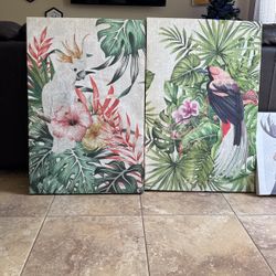 Birds And Floral Wall Art