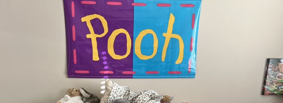 Disney store Prop Vinyl Poster 48” Pooh