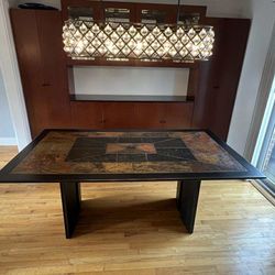 Elegant Dining Table - Wood and Tile