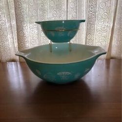 Vintage Pyrex 1958 Balloon Chip-n-Dip Set with Wire Rack