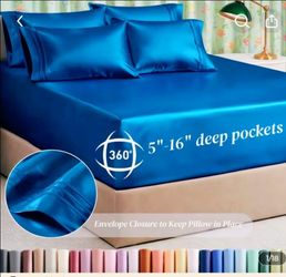 Brand New Queen Satin Sheet Set, Light Purple (not color in cover pic)