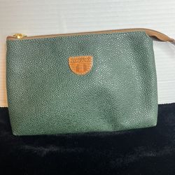 Toscano Accent Bag For Purse Or Briefcase. Forest Green Italy 9.75X6.5" Zipper.
