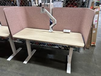 High End Sit To Stand Electric Desks With Power And Monitor Arm 23” X 58”, With Desk Screens