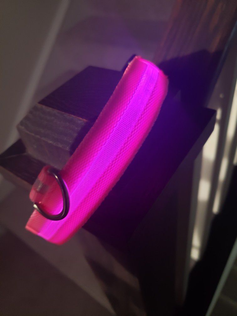 NEW- Pink Collar, LED, Rechargeable 
