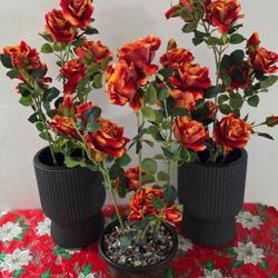*** NEW LOW PRICE *** Faux Peony Rose Tree with Mixed Crystal Chip Stones (OR Replaced with a 14" Tall Resin Planter) @ Lasting Creations