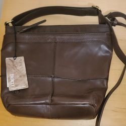 Born Chocolate Leather Crossbody Bag