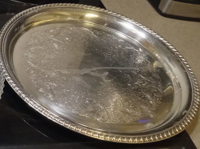 William And Rogers Vintage Eagles Star Silver Plated Tray