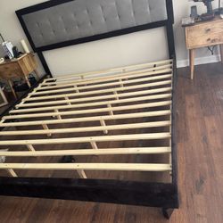 Black King Bed Frame King Box Spring And King Foam Mattress 