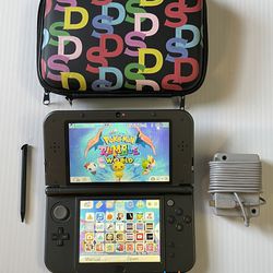New Nintendo 3DS XL Gray - w/ Charger, Stylus, &  Pokemon Games! Tested! 