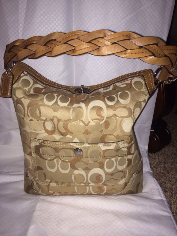Coach Chelsea Optic Signature Lg Hobo ( #C0793-10991) Authentic