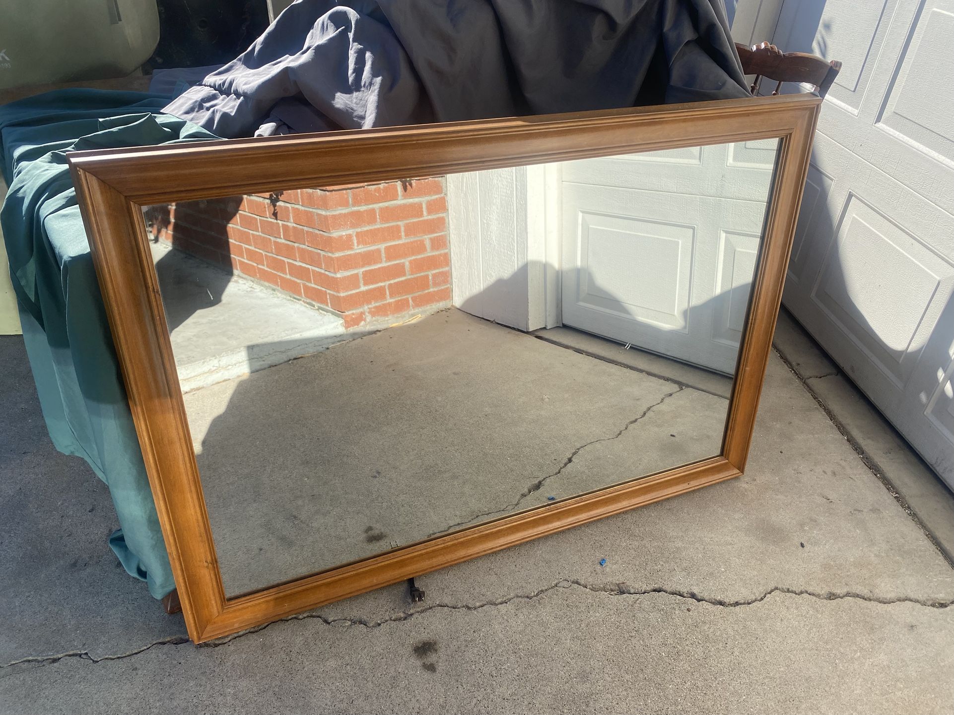 Antique Wood Framed Mirror