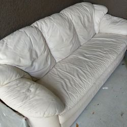3 Leather Couches Beige/cream 