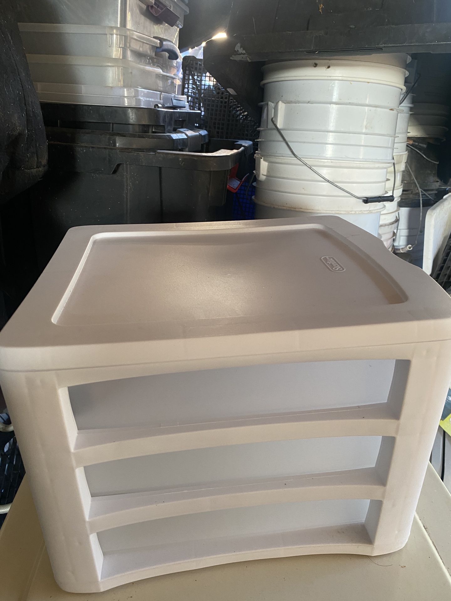 Sterilite 3-Drawer White Plastic Storage Unit Set Of 4