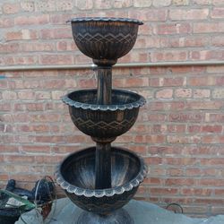 38" H 3 tier Outdoor Garden Triple Stacked Flower Bowl 