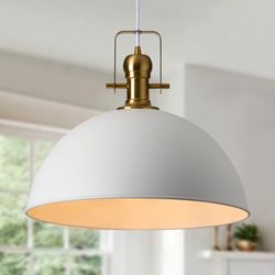 Matte White & Brass Pendant