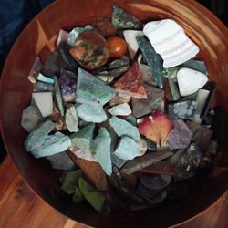 Collection of rough and tumbled gemstones and minerals   Good for making jewelry