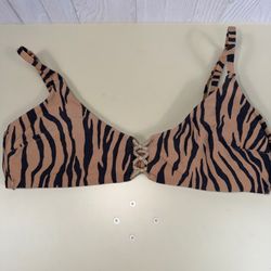 Aerie Zebra Print Scoop Bikini Top Size M