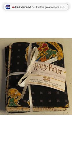 Harry Potter Hogwarts 5 Pieces Fat Quarters Stax 100% Cotton Craft Quilt NEW Set