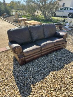 Dark Brown Single Piece Reclining Couch 