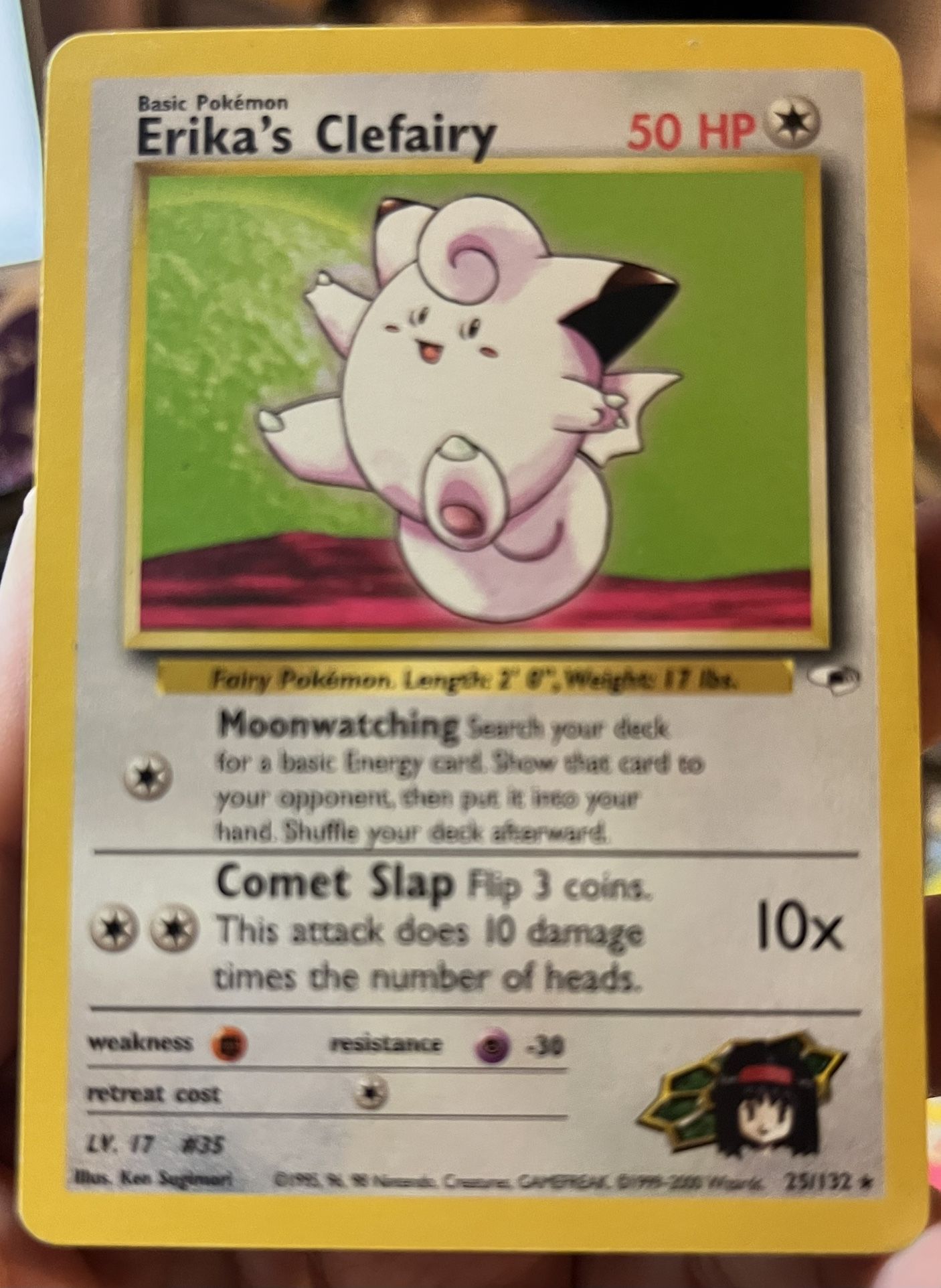 1999 Pokemon Erika’s Clefairy #25 Gym Heroes