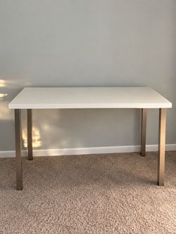 White Desk with Metal Legs