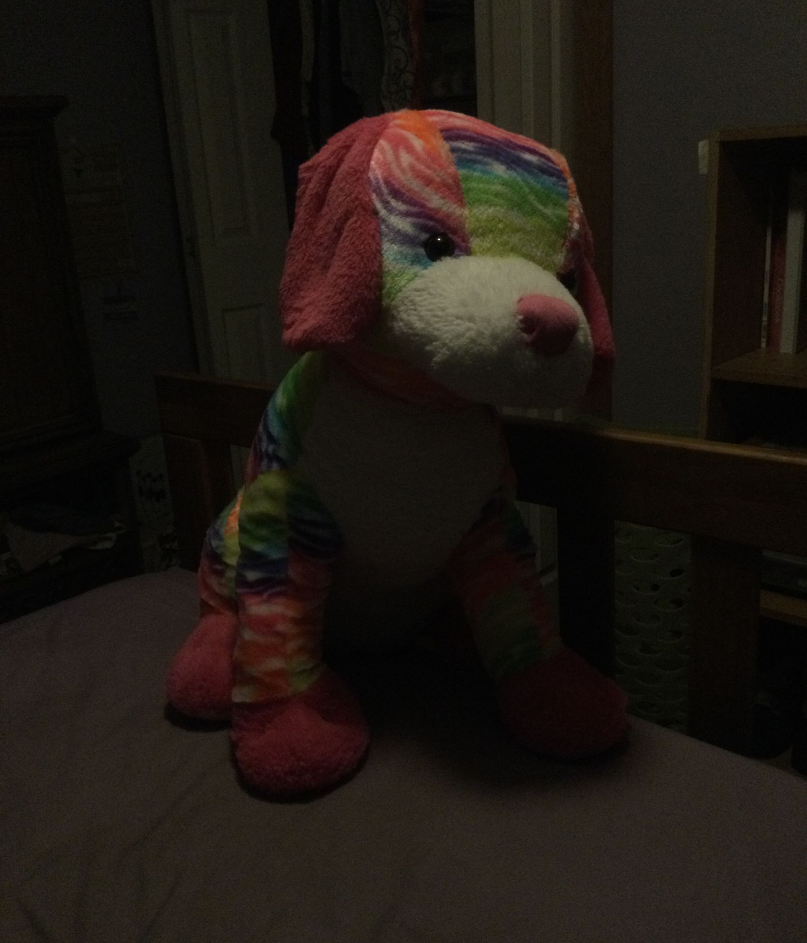 Rainbow dog plushie large
