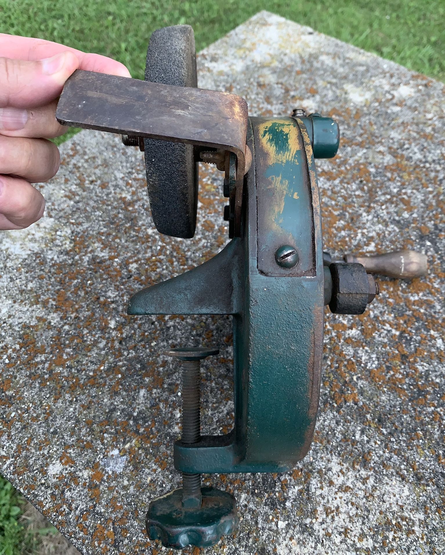 Vintage Keyco Hand Crank Bench Grinder, Pittsburgh, PA ,Barn farm Tool